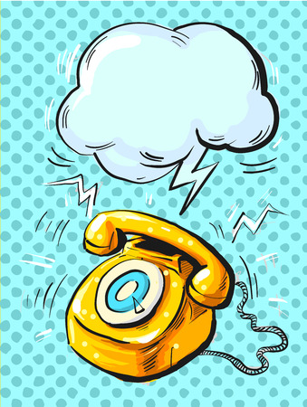 retro phone ringing, in pop art style Vector illustration of an old style,のイラスト素材