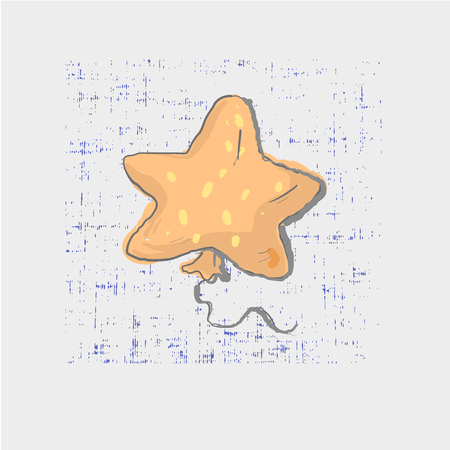 Star shaped balloon on grunge background cute childish styleのイラスト素材