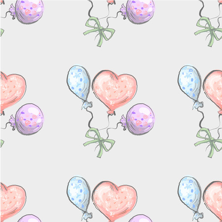Seamless pattern from balloon balloon on grunge background cute childish styleのイラスト素材