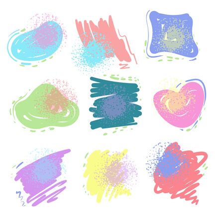 Set of various colorful vector shapes. Abstract vector banners. Design elements.のイラスト素材