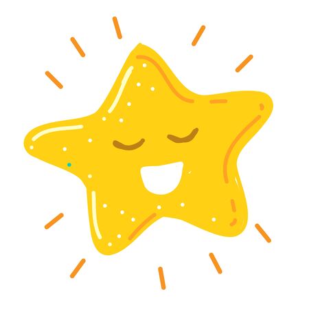 Shiny little happy star smiling vector illustrationのイラスト素材