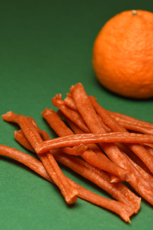 Sausages for beer, an appetizer for the New Year. Chicken jerky. meat recipe. Mandarin.