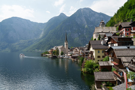 Hallstatt. A picturesque lake village among the Alps.