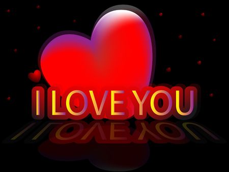 Text about love and heart on black backgroundの写真素材