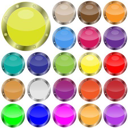 Collection from icons of the round form of various colorのイラスト素材