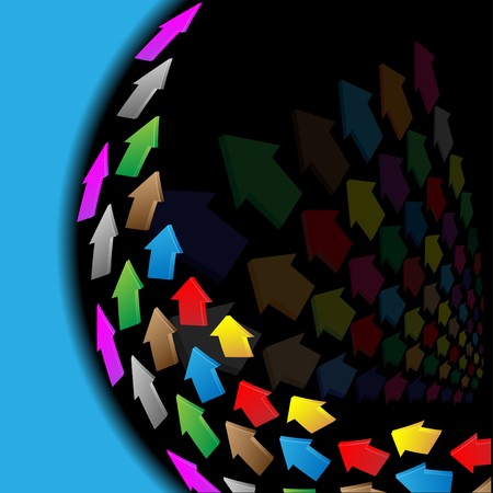 considerable quantity of color arrows on an abstract backgroundのイラスト素材