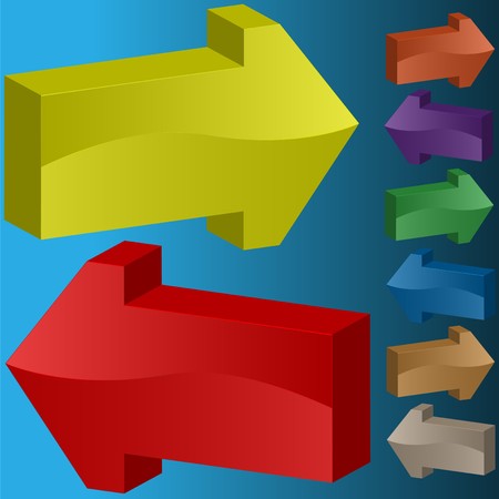 The big and small color arrows on blue backgroundのイラスト素材