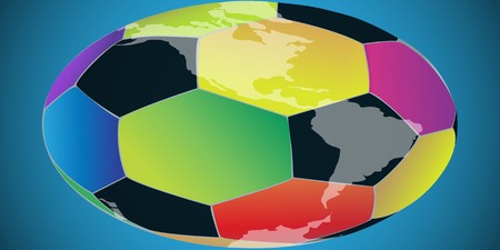 Color football on the oval form against a mapのイラスト素材