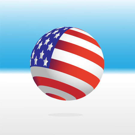 Flag of the Usa in the form of a ball on a light backgroundのイラスト素材