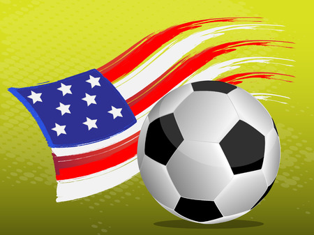 Flag USA and football on a green backgroundのイラスト素材