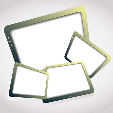 Information frameworks made of four television screens located on a light backgroundのイラスト素材