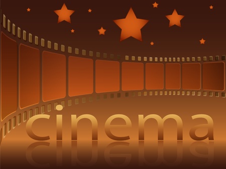 Inscription film and stars on a dark backgroundのイラスト素材