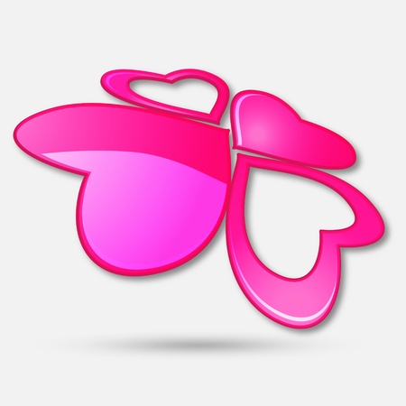 The symbolic image of pink heartsの写真素材