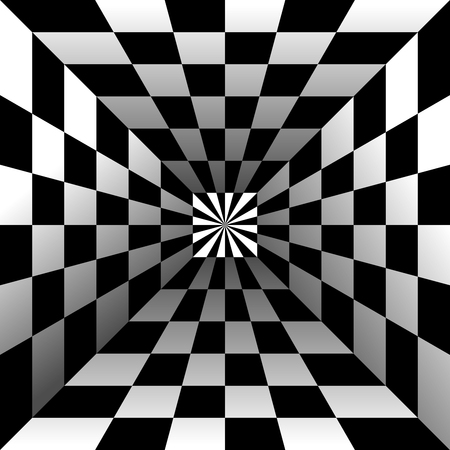 Optical illusion, black and white design, vectorのイラスト素材