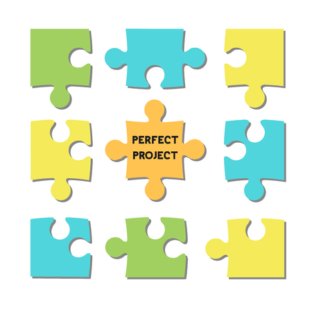 Puzzle team, team leader, manager, project, vectorのイラスト素材