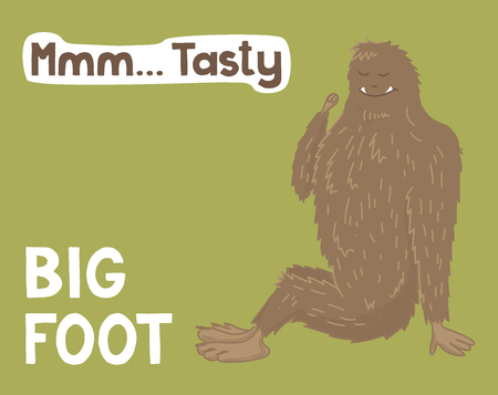 Bigfoot creature, cute big monster, vector designのイラスト素材