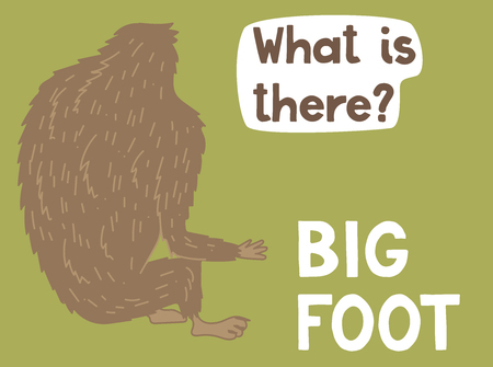 Bigfoot creature, cute big monster, vector designのイラスト素材