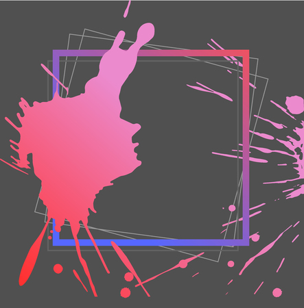 Splash ink frame template, gradient art, vectorのイラスト素材