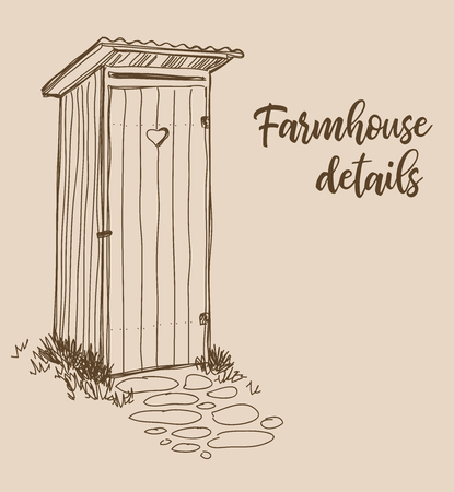 Farmhouse details, outside closet, vectorのイラスト素材