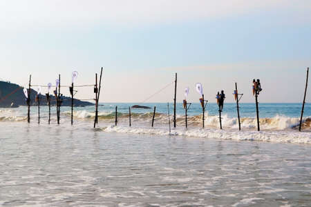 Mirissa, Sri Lanka, 25-02-2017: Competitions on traditional fishing among Sri Lankan fishermenのeditorial素材