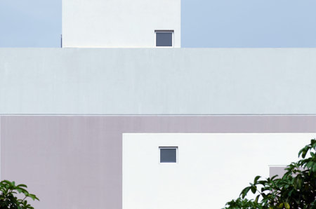 Abstract minimal style architecture background. Modern cool pastel color building facade detail....