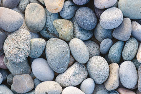 Pebble at the sea beach texture. Gray stone background. Batumi, Georgiaの写真素材