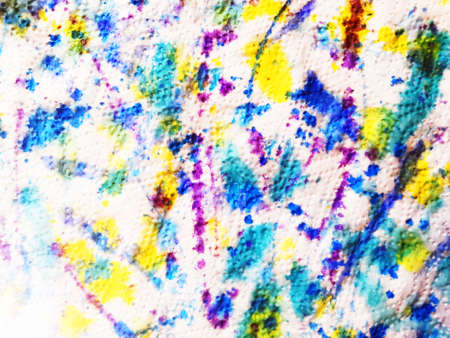 abstract background, multi-colored spots of paint on a white backgroundの写真素材