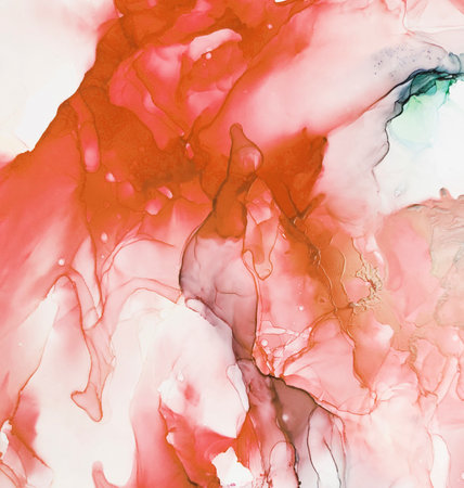 Alcohol ink abstract background. Pink, red and blue colors.の写真素材