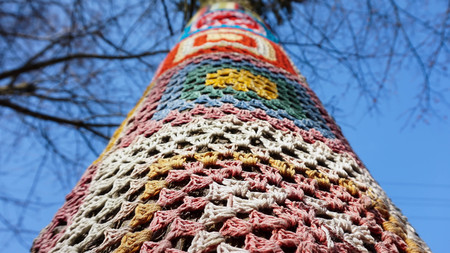 Knitted treeの写真素材