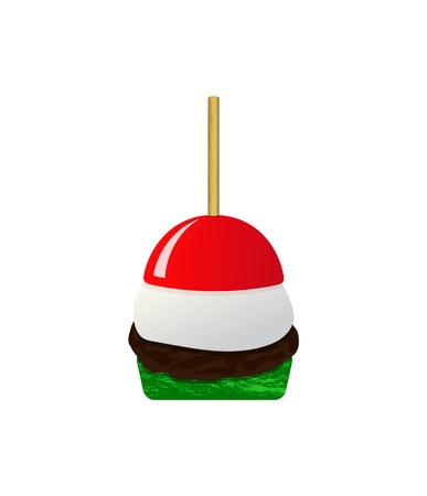 Icon of canape food flat design. Buffet, restaurant food, snack, vector illustration. mozzarella tomato zucchini cutlet. Outdoor events and restaurant waiter premium service. on white background. As template for menu, flyer.のイラスト素材