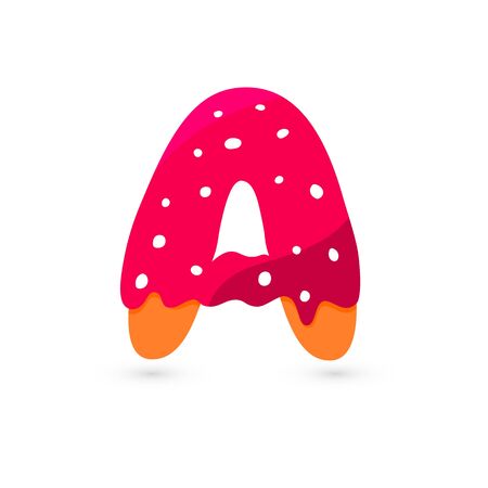 Letter A form of biscuit. Isolated. Vector illustration. Sweet concept. For graphic design, decoration, package kids productのイラスト素材