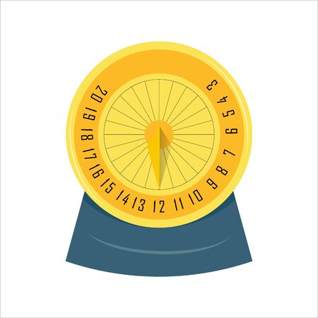 Sundial icon set. Flat style. Yellow clor. Vector illustration Antique clockのイラスト素材