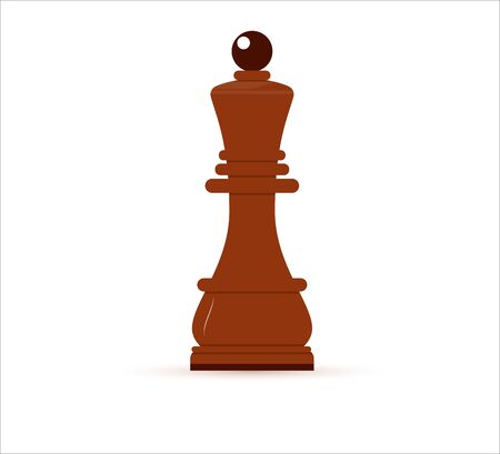 Chess icon of king. Isolated on white background. leisure sport symbol. Vector illustration. Wooden figure.のイラスト素材