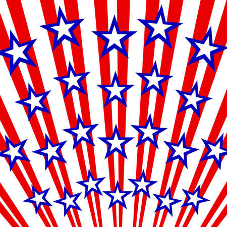 Patriotic background with stars and stripes. Red, blue, white. American flag backdrop.のイラスト素材