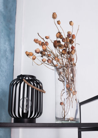 bouquet of flowers dried, photo with space for the layoutの写真素材