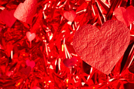 red hearts for valentine's day, greeting cardsの写真素材