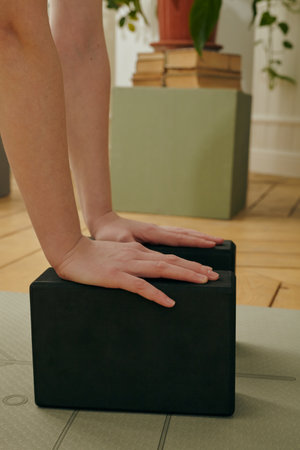 black soft bricks for yoga classes at homeの写真素材