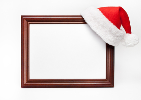 Santa hat on picture framing frameの写真素材