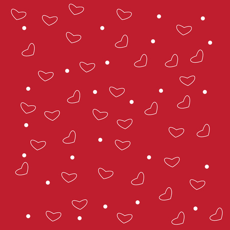 Vector seamless pattern. White Heart.のイラスト素材