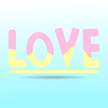 Vector print illustration. Word. Letters. Love.Eps10.のイラスト素材