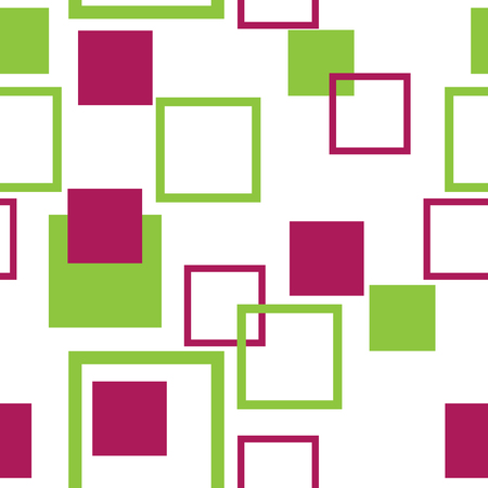 Pink and green squares Vector abstract seamless pattern.のイラスト素材
