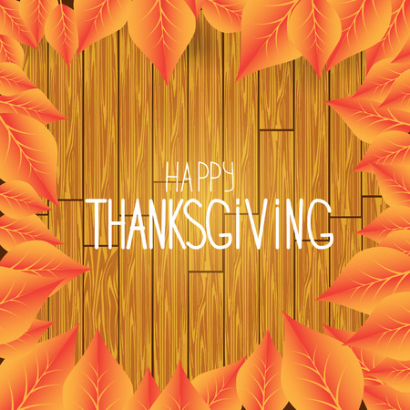 Vector background. Happy Thanksgiving. Wood texture. Eps10.のイラスト素材
