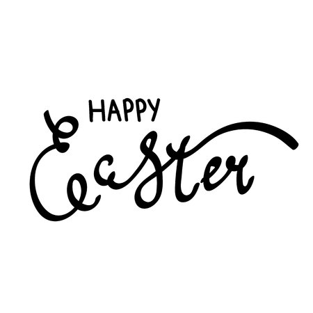 Vector inscription. Happy Easter lettering. Vector illustration.のイラスト素材