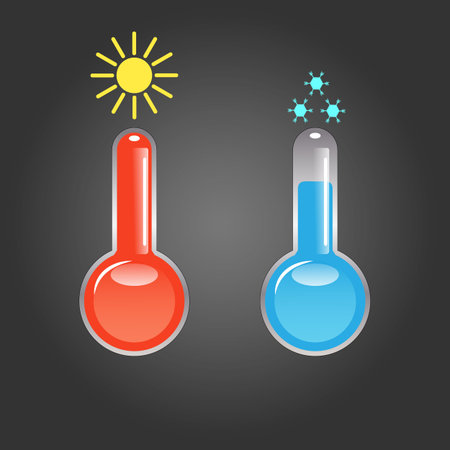 The meteorological thermometer shows cold and heat.