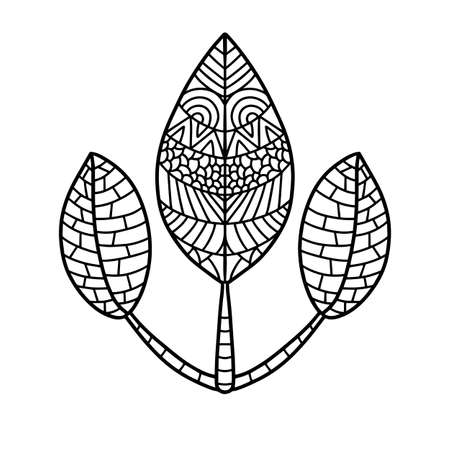 Vector illustration leaves in the style of a mandala.のイラスト素材