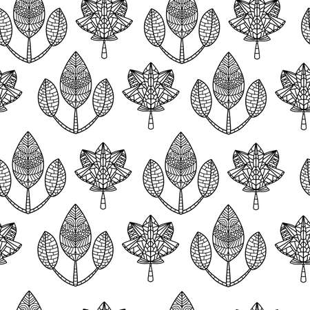 Autumn leaves, vector seamless pattern.のイラスト素材