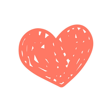A sketch of the heart is drawn by hand for the Valentines Day holiday.のイラスト素材