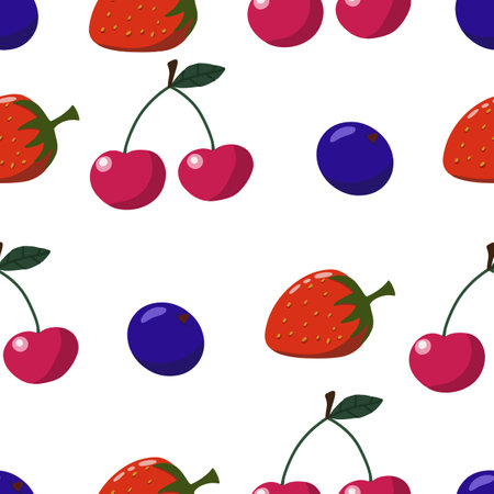Vector seamless pattern with berries.のイラスト素材