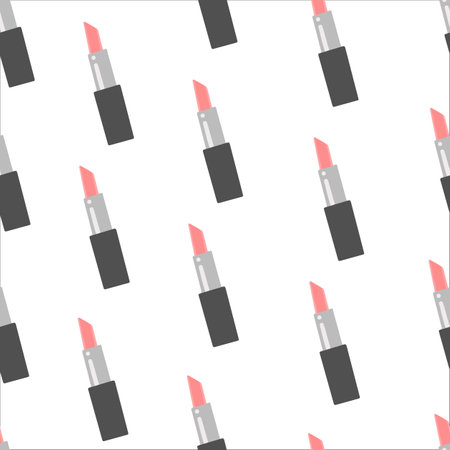 Vector seamless pattern with lipstick. The concept of care and make-up.のイラスト素材