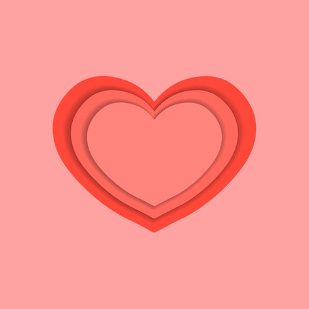 Vector illustration of the hearts cut out of paper. A Valentines Day card.のイラスト素材